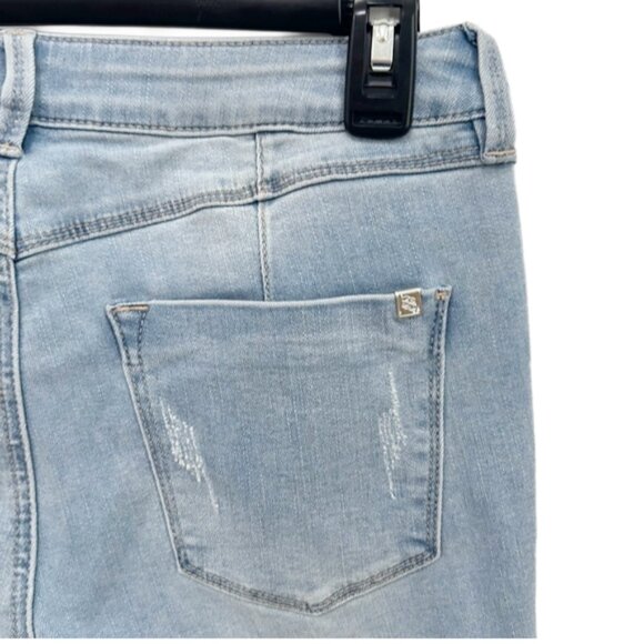 NWT Bebe Shooting Star Skinny Jeans 29 Crystal Rhinestone Light Wash Y2K Glam - Picture 10 of 15